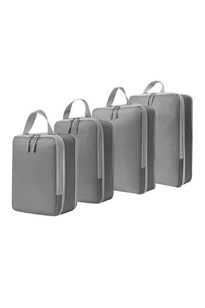 eR D L 4-piece compression travel organizer set, gray, eR D L