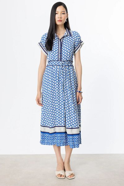 Ekol Rochie Maxi cu Motiv Albastru
