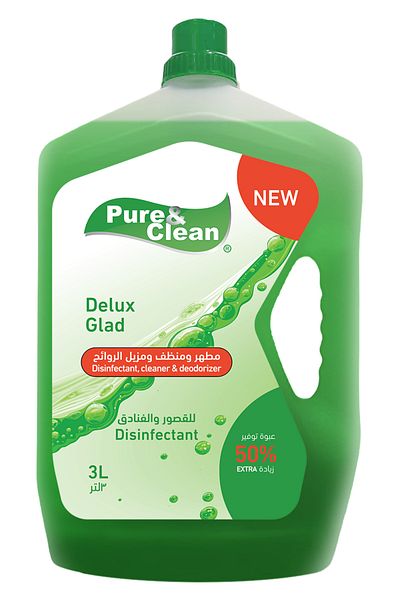 ALKHURAIJI Pure & Clean Floor Disinfectant and Sanitizer for Palaces and Hotels with Deluxe Glade Scent, 3L