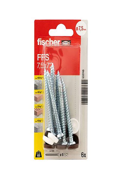 Fischer 6-Piece FFS 7.5 x 72 TX30 Window Frame Screw
