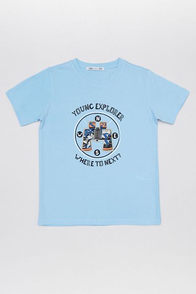 Fulla Moda Tricou pentru băiat, 100% bumbac, brodat cu binoclu