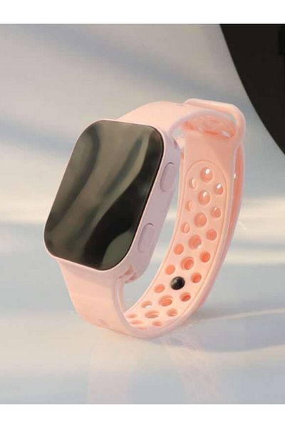 MACON LED Wrist Watch for Unisex with Silicon Strap - Rose