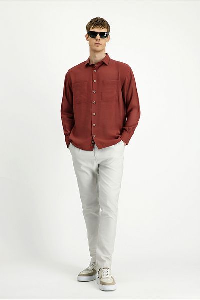 Kiğılı Long Sleeve Oversize Modal Blend Shirt
