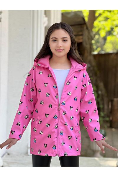 DUDOR KİDS Trench pentru fete roz rezistent la apa si vant-Pelernita de ploaie-Windbreaker