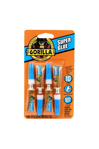 GORILLA 4-Piece High Strength Impact-Tough Versatile Super Glue 3g
