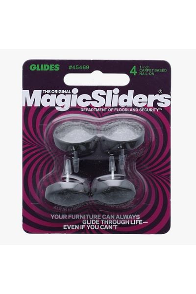 Magic Sliders 4-Piece Carpet Based Nail-On Glides Beige and Black