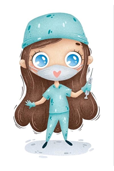 Reysa Tasarım ملصق حائط لفتاة الطبيب (بالملابس الزرقاء)