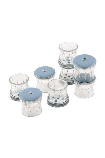 Magic Sliders Round Shape Rubber Felt Pad Set Clear and Blue