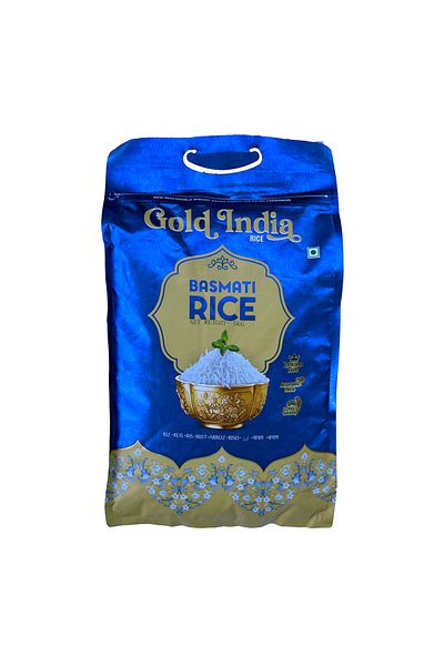 Gold India أرز بسمتي فاخر طويل الحبة ٥ كجم × ٢ - عبوة مزدوجة