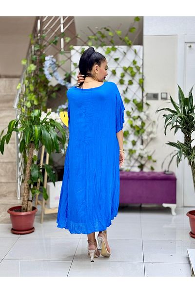Punta Otantik Vl2110 Printed Half Sleeve Voile Dress Saks