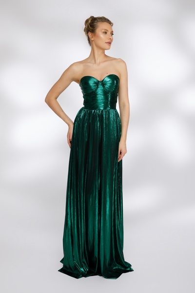 Atmosphere Fashion Rochie lungă din lycra verde smarald