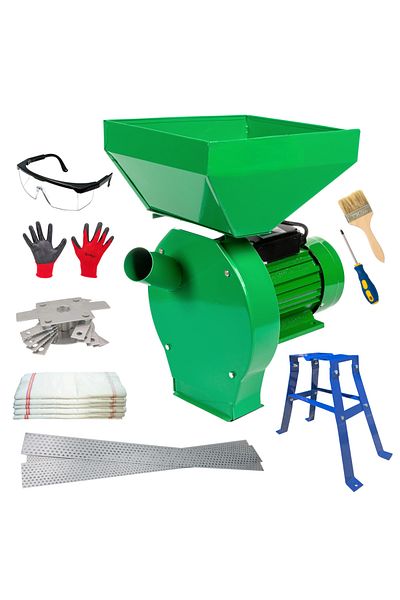 COBI SMART® Electric grain mill set 2 in 1 Green, 3.9 kW, 300 kg/h, accessories included - COBI SMART®