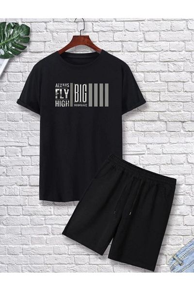 REBRAND Oversize T-Shirt Shorts Set - Printed Bottom Top Set