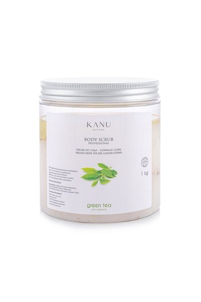 Kanu Nature Exfoliant corporal cu ceai verde și mușețel, Kanu Nature, cristale de sare și ulei nutritiv, 1 kg