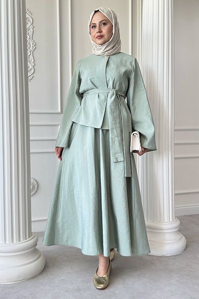 InStyle Σετ με φαρδύ μανίκι Modal Mint Green φούστα