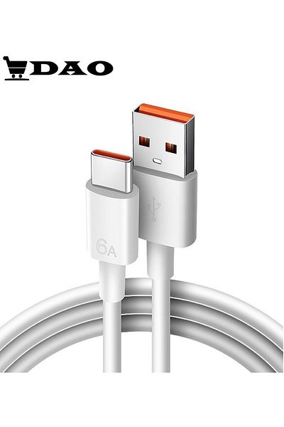 DAO TurboCharge data/charging cable, 1 m, up to 6A, max. 66W, USB to Type-C interface