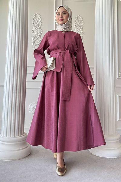 InStyle Σετ φούστας Modal Dusty Rose με φαρδύ μανίκι