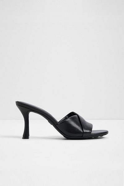 Aldo Lyhanna - Women's Genuine Leather Black Thin Heeled Slippers