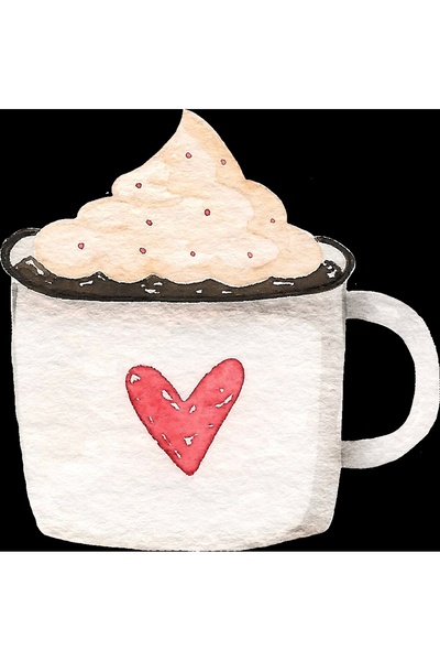 Reysa Tasarım ملصق حائط على شكل قلب وكوب ومشروب كريمي