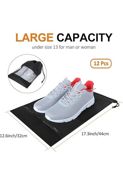 NEXIFY Waterproof Shoe Storage Bags, Non-Woven Fabric with Drawstring and Transparent Window for