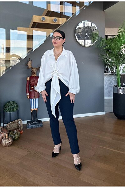 Vio Moda Büyük Beden Magic Pen Leg Crepe Pants