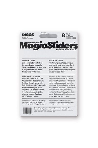 Magic Sliders 8 قطع من السجاد والخشب والبلاط، منزلقات أرضية دائرية قابلة للتركيب بالبراغي، باللونين الرمادي والأسود
