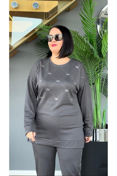 Vio Moda Büyük Beden Stoned Modal Suit