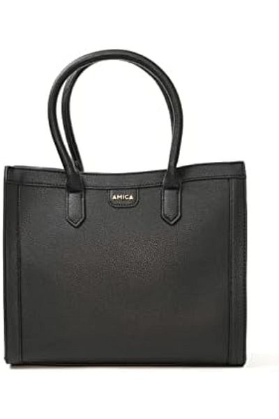 AMICA Maria Women's Leather Satchel Handbag Spacious Compartment With Detachable Shoulder Strap