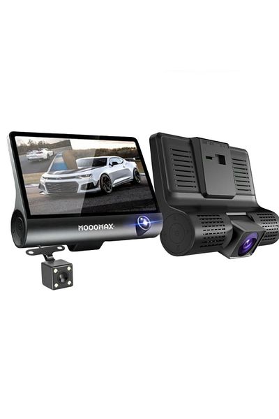 Momax 3-in-1 Front, Rear and Interior Dash Cam with 1080 Full HD Screen