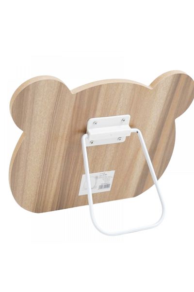 wei inox Mirror with legs, teddy bear pattern, wood, 20x16.5 cm