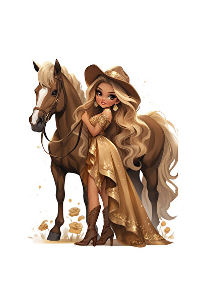 Reysa Tasarım Cowgirl and Horse Wall Sticker