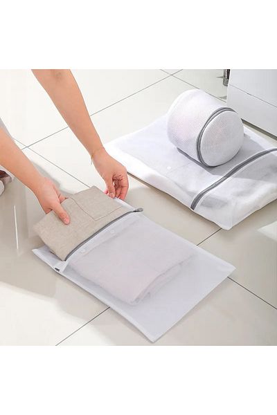 QuTek Set 6 saculeti rufe, poliester, QuTek, dimensiuni multiple, fermoar ascuns, protectie pentru haine