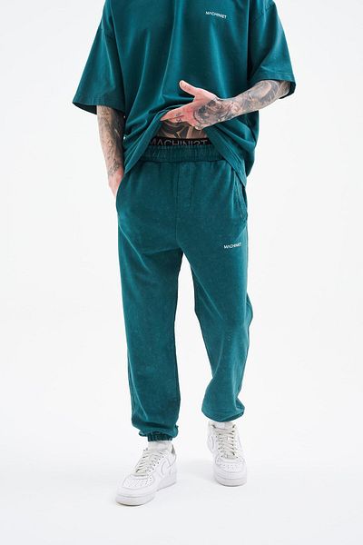 Machinist Men's Relaxed Washed Oil Green Cloudy Sweatpants