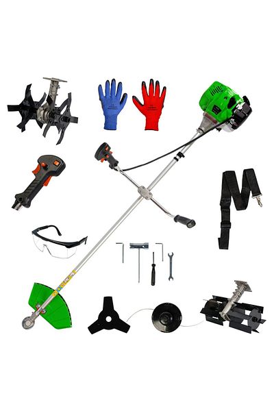 COBI SMART® GREEN 2-stroke petrol brushcutter package, 3.8 kW, 0.6 liters/hour, accessories included - COBI SMART®