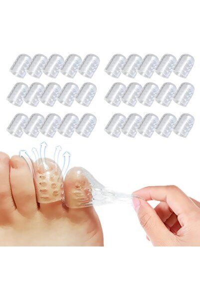 fulina 30 قطعة من أغطية أصابع القدم المصنوعة من السيليكون، لحماية أظافر القدم النامية تحت الجلد والكالو والبثور