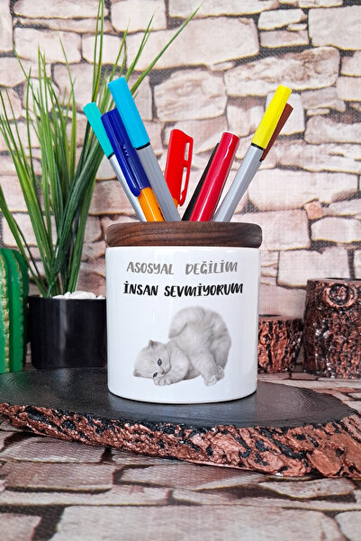 qoeuyl boutique أنا لست غير اجتماعيًا، أنا لا أحب البشر، حامل أقلام سيراميك م...