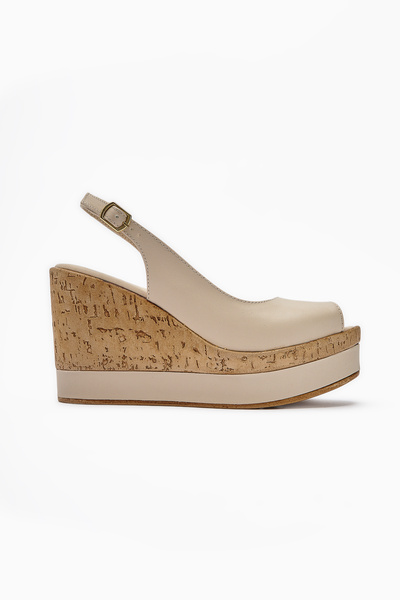 Limoya Jenny Beige Wedge Heeled Women's Shoes