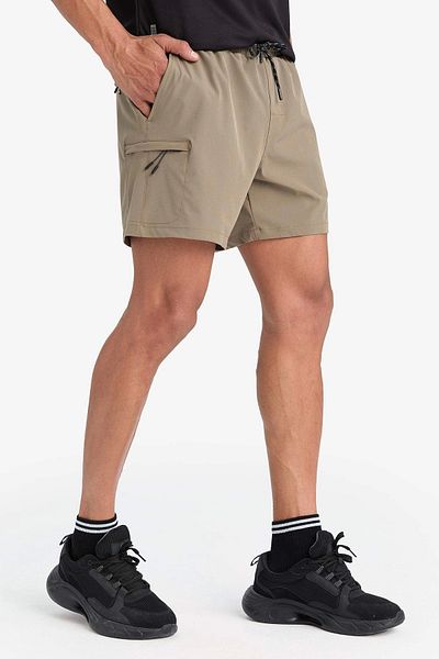 DeFacto C5138 Khaki Defactofit Printed Flexible Textured Short Length Sportsman's Swim Shorts