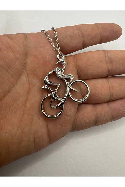 Herşey Nota Pedal Spirit – Unisex Necklace with Tribal Pattern Bicycle Figure (60 cm Chain)