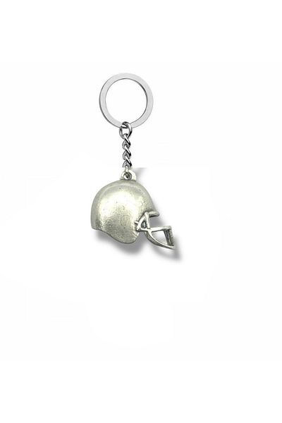 Herşey Nota With Field Spirit – Unisex Metal Keychain with American Football Helmet Figure