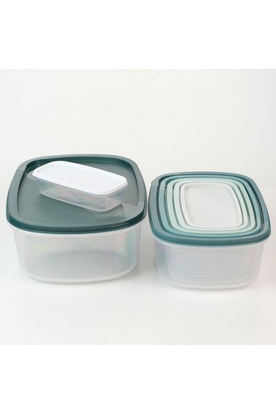 wei inox Set of 5 casseroles, with lid, plastic