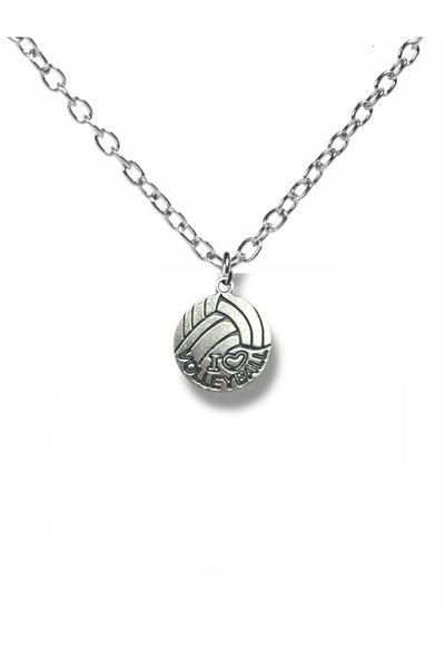 Herşey Nota Serve & Spirit – Unisex Necklace with Volleyball Written Ball Figure (60 cm Chain)