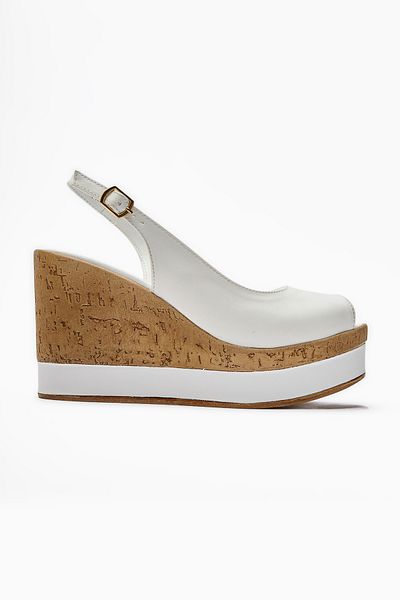 Limoya Jenny White Wedge Heeled Women's Shoes