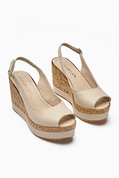 Limoya Jenny Beige Wedge Heeled Women's Shoes