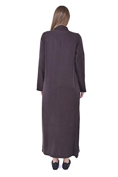 Invee Snake Pattern Lyocell Long Shirt Coffee