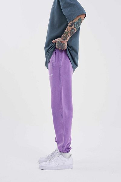 Machinist Men's Luxury Basic Washed Jogger Sweatpants New Purple