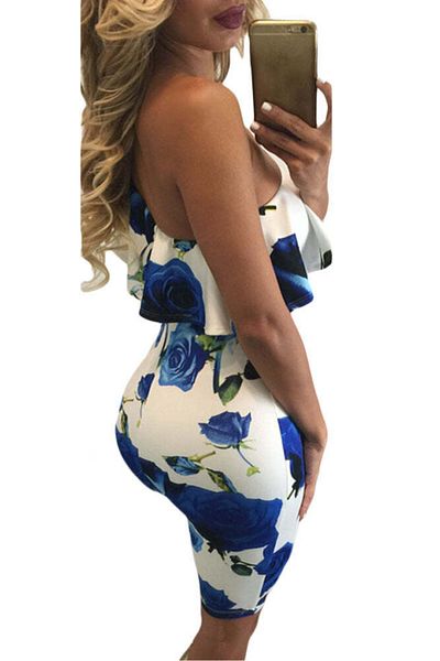 WildFashion S471-22 Rochie colorata, de vara, pe un umar, accesorizata cu volanas