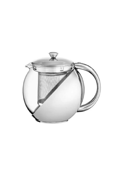 wei inox Kettle with infuser, heat-resistant, metal/glass, silver, 750 ml