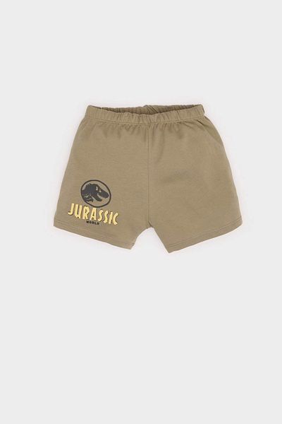 DeFacto E6922 Khaki Baby Boy Jurassic World 2-Piece Set Short Sleeve T-Shirt Elastic Waist Shorts