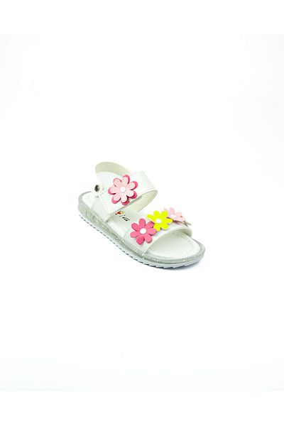 Minican Sandale florale pentru fete Wendy 62 albe